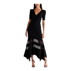 Xscape Illusion fit f& flare evening dress black size 4